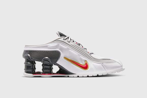 Hero image for Nike x Martine Rose Shox MR4 'Metallic Platinum'