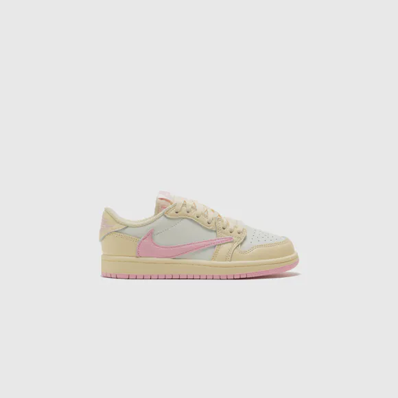 Hero image for Travis Scott x Air Jordan 1 Low OG SP (PS) "Muslin/Shy Pink"