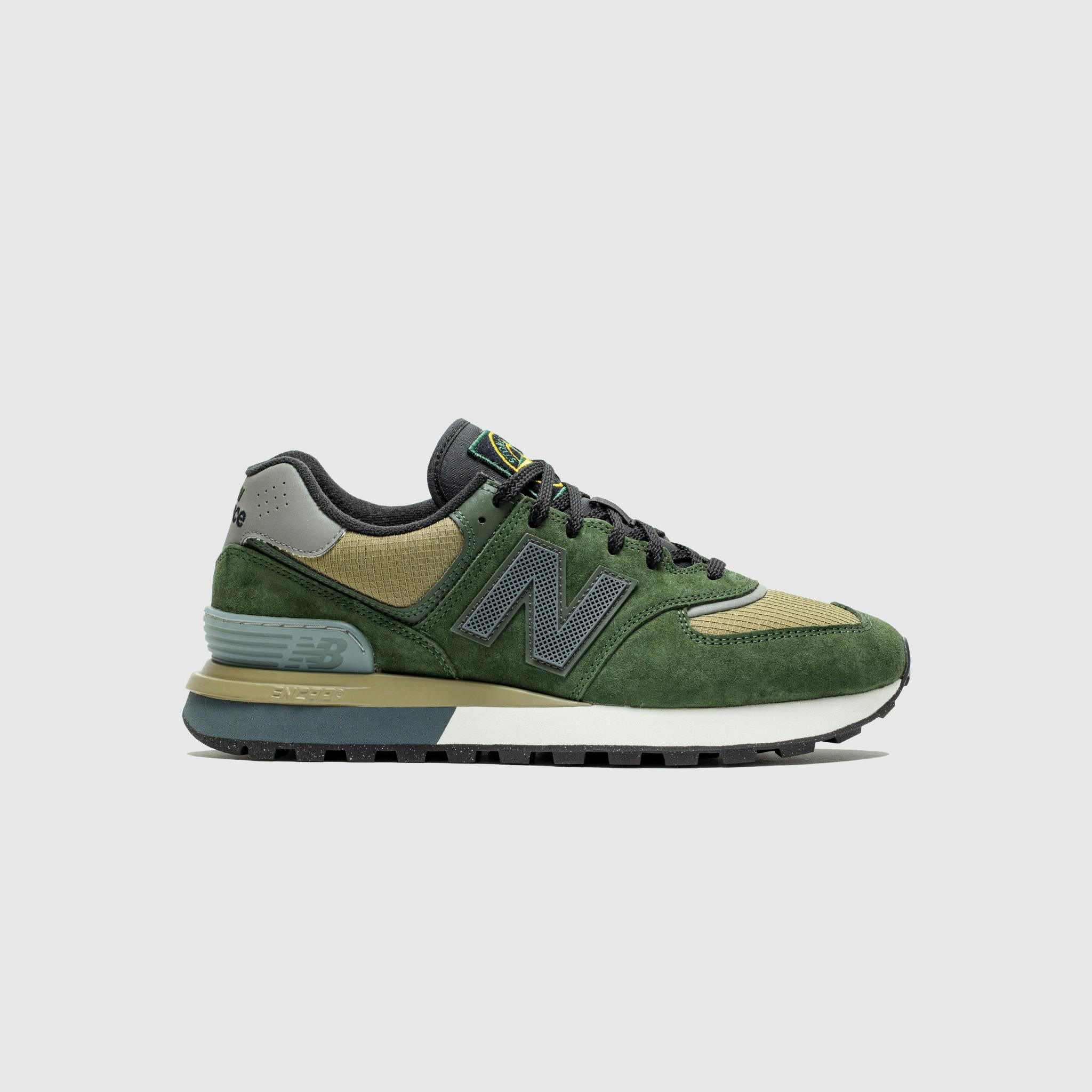 New Balance 574 Legacy x Stone Island Dark Green Brown