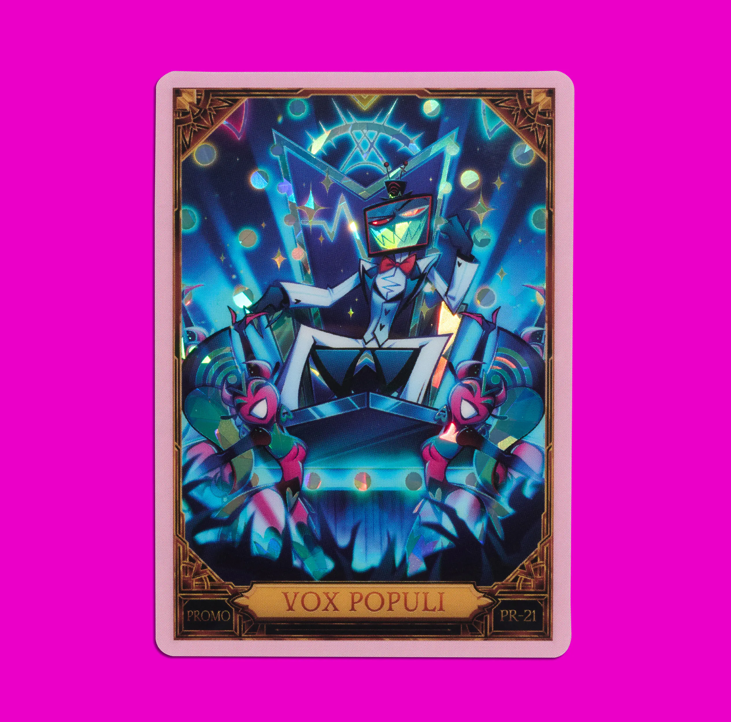 Hazbin Hotel Trading Cards Vox Populi Cracked Ice Promo Card (PR-21)
