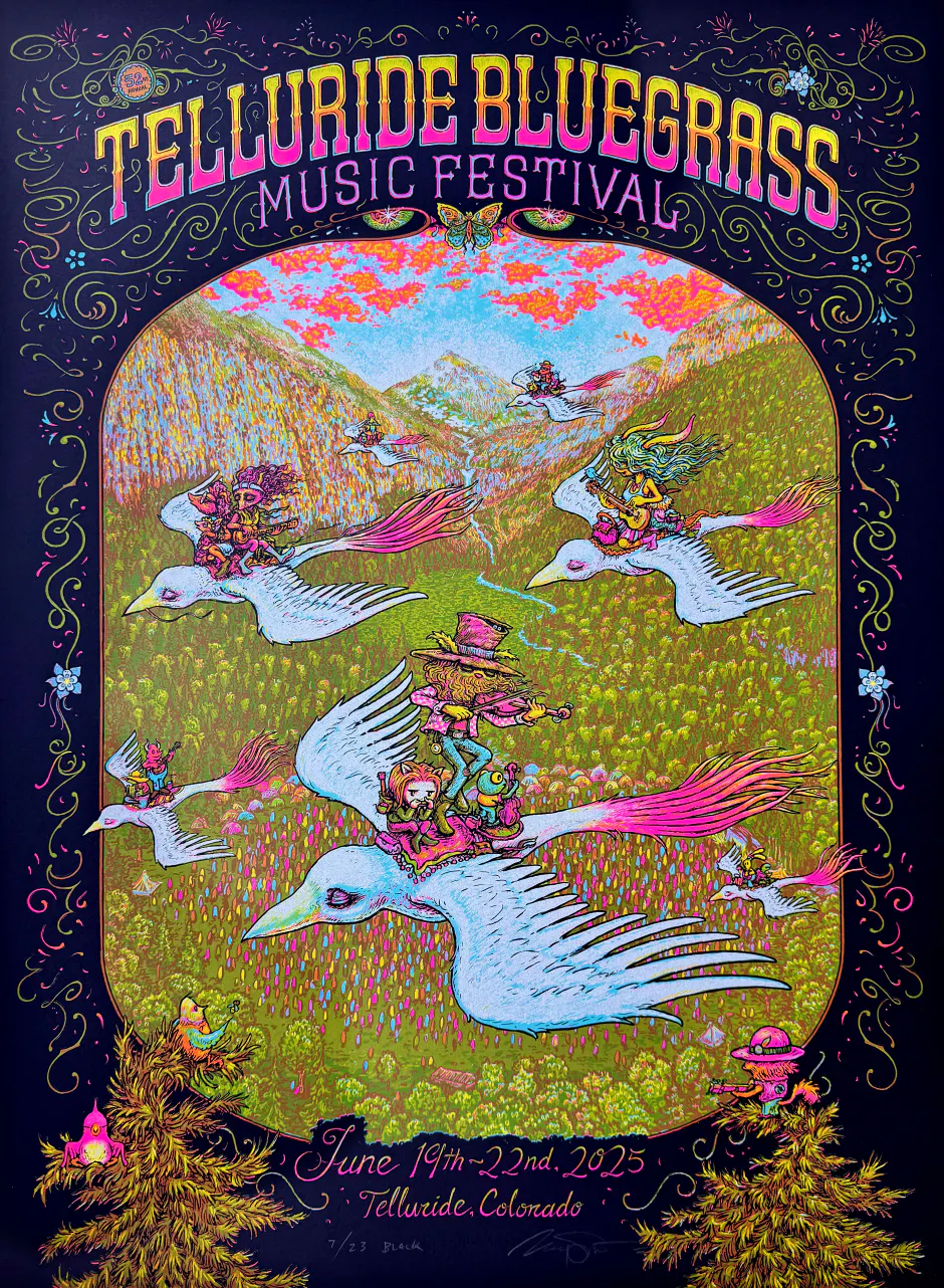 Hero image for Telluride Bluegrass Poster - Black Edition of 23