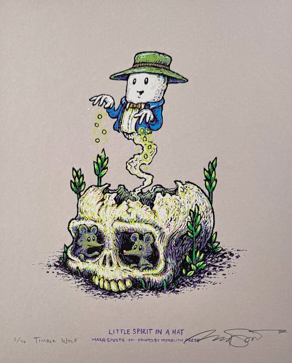 Hero image for Little Spirit In A Hat - Timber Wolf of 40 (8" x 10")