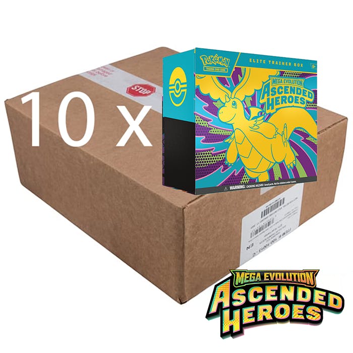 Image of PRE ORDER Pokémon TCG: Mega Evolution— Ascended Heroes Elite Trainer Box Sealed Case