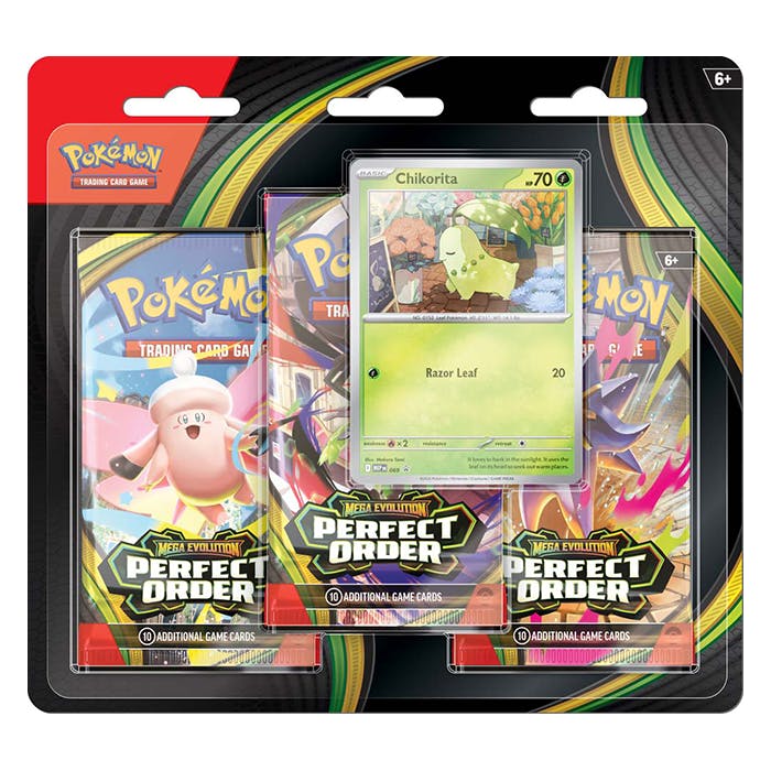 Image of PRE ORDER Pokémon TCG: Mega Evolution—Perfect Order 3-Booster Blister