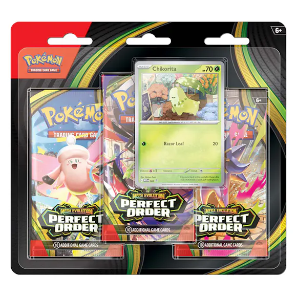 Hero image for PRE ORDER Pokémon TCG: Mega Evolution—Perfect Order 3-Booster Blister