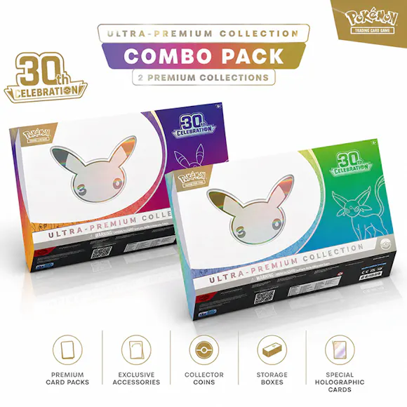 Hero image for PRE ORDER Pokémon TCG: 30th Celebration Ultra-Premium Collection Day and Night Combo Pack
