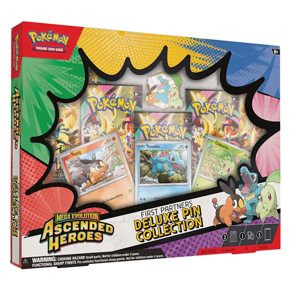 Hero image for PRE ORDER Pokémon TCG: Mega Evolution— Ascended Heroes First Partners Deluxe Pin Collection