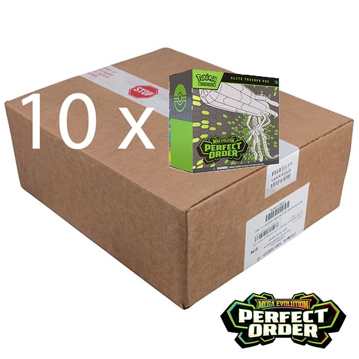 Image of PRE ORDER Pokémon TCG: Mega Evolution— Perfect Order Sealed Case of Elite Trainer Box's