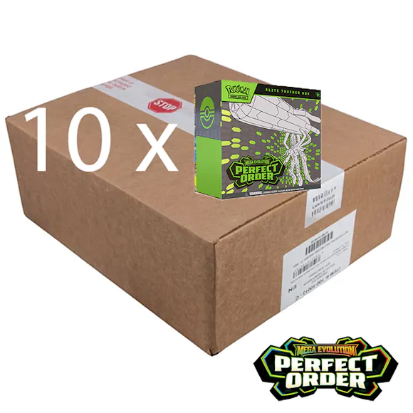Hero image for PRE ORDER Pokémon TCG: Mega Evolution— Perfect Order Sealed Case of Elite Trainer Box's