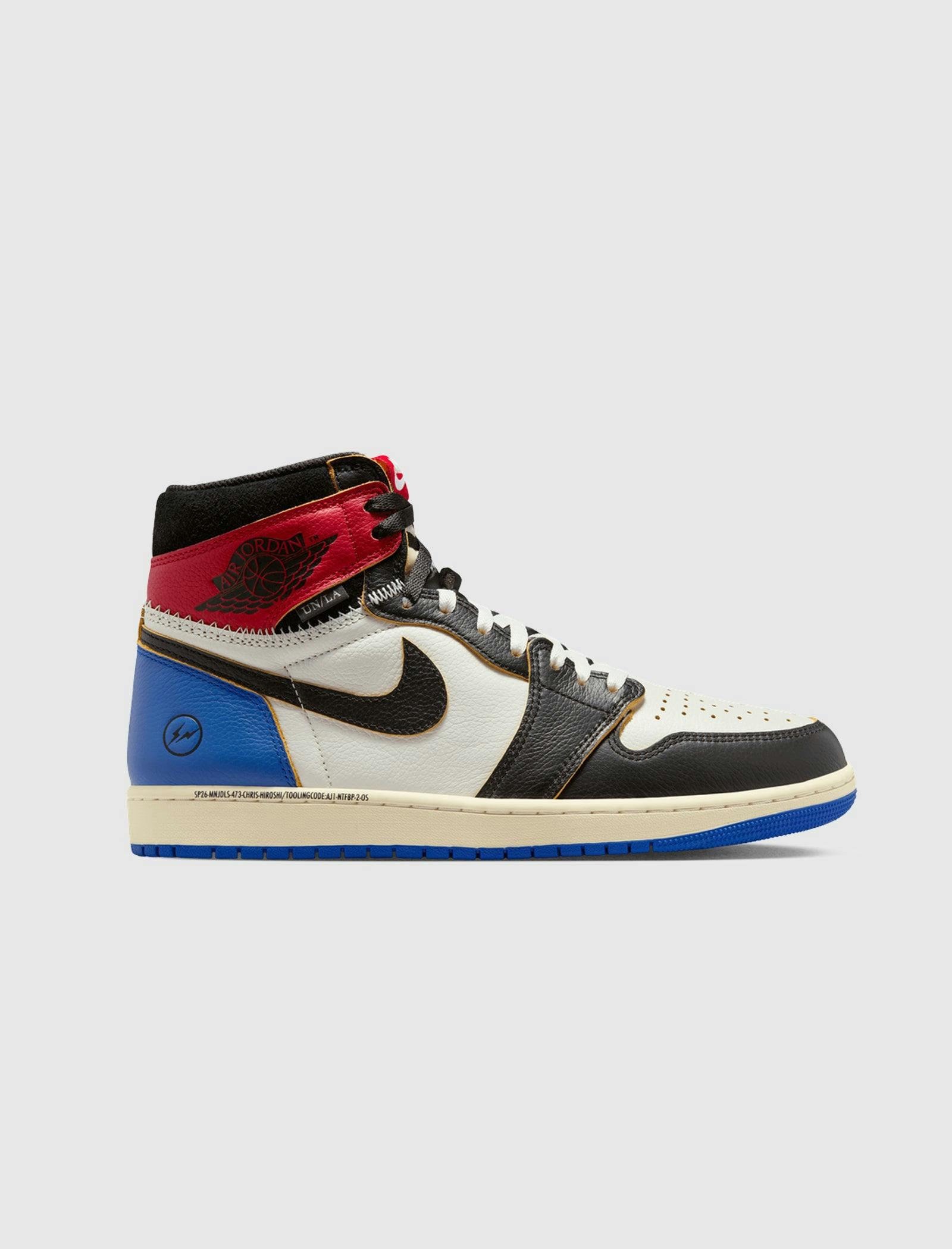 Image of FRAGMENT X UNION AIR JORDAN 1 RETRO HIGH OG "VARSITY RED"