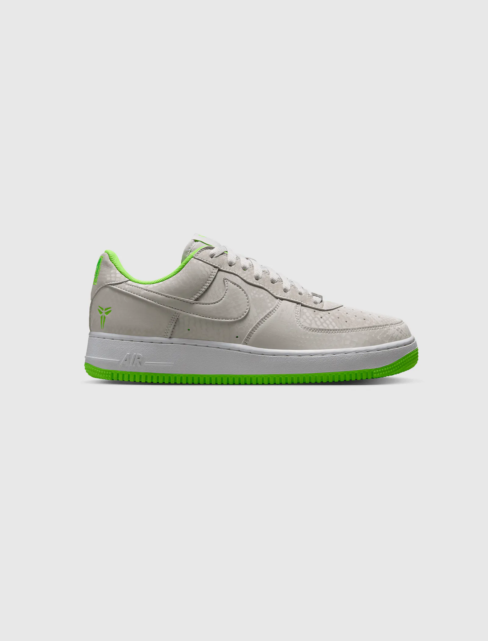 Hero image for NIKE KOBE AIR FORCE 1 LOW "VAST GREY/ELECTRIC GREEN/ WHITE"