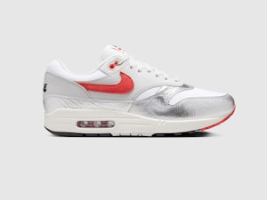 Image of NIKE AIR MAX 1 PRM "WHITE/CHILE RED-METALLIC SILVER"