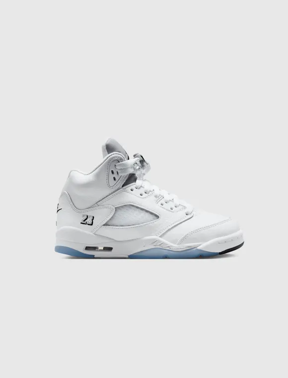 Hero image for AIR JORDAN 5 RETRO "WHITE/BLACK/METALLIC SILVER" GS