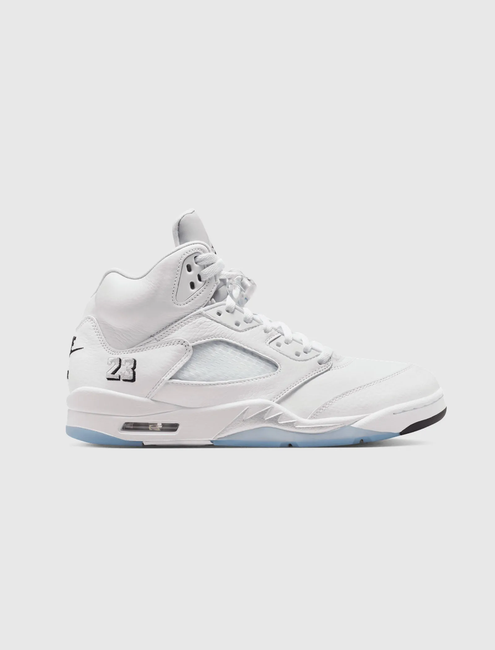 Image of AIR JORDAN 5 RETRO "WHITE/BLACK/METALLIC SILVER"
