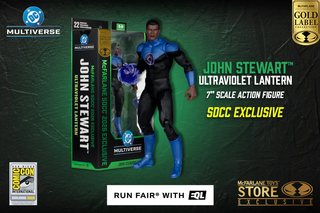 Hero image for John Stewart (Ultraviolet Lantern) 2026 SDCC Gold Label Exclusive Action Figure