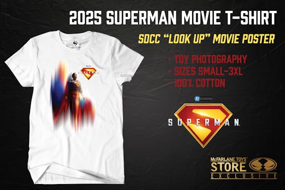 Hero image for 2025 Superman Movie Poster Toy Photography T-Shirt