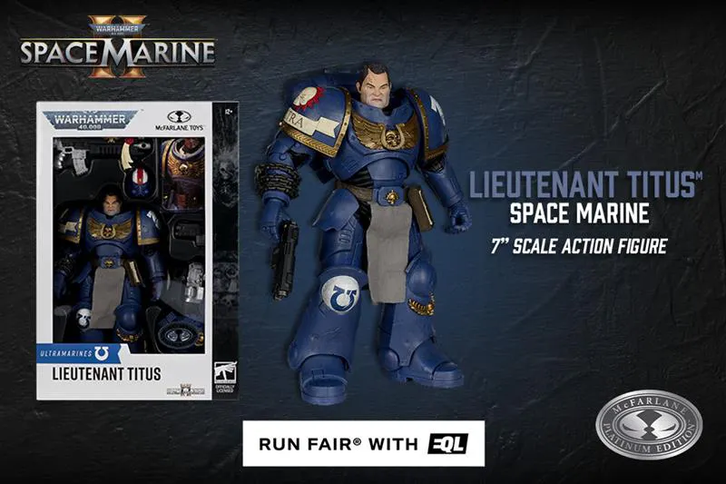 Image of Warhammer Space Marine II Lieutenant Titus Platinum Edition Figure