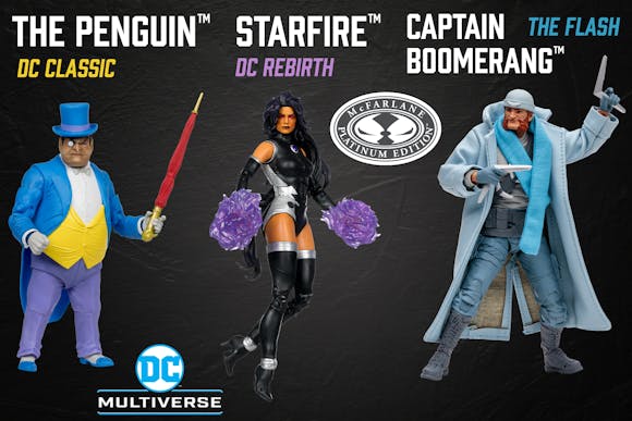Hero image for McFarlane Collector Edition Bundle - Starfire, The Penguin, Captain Boomerang