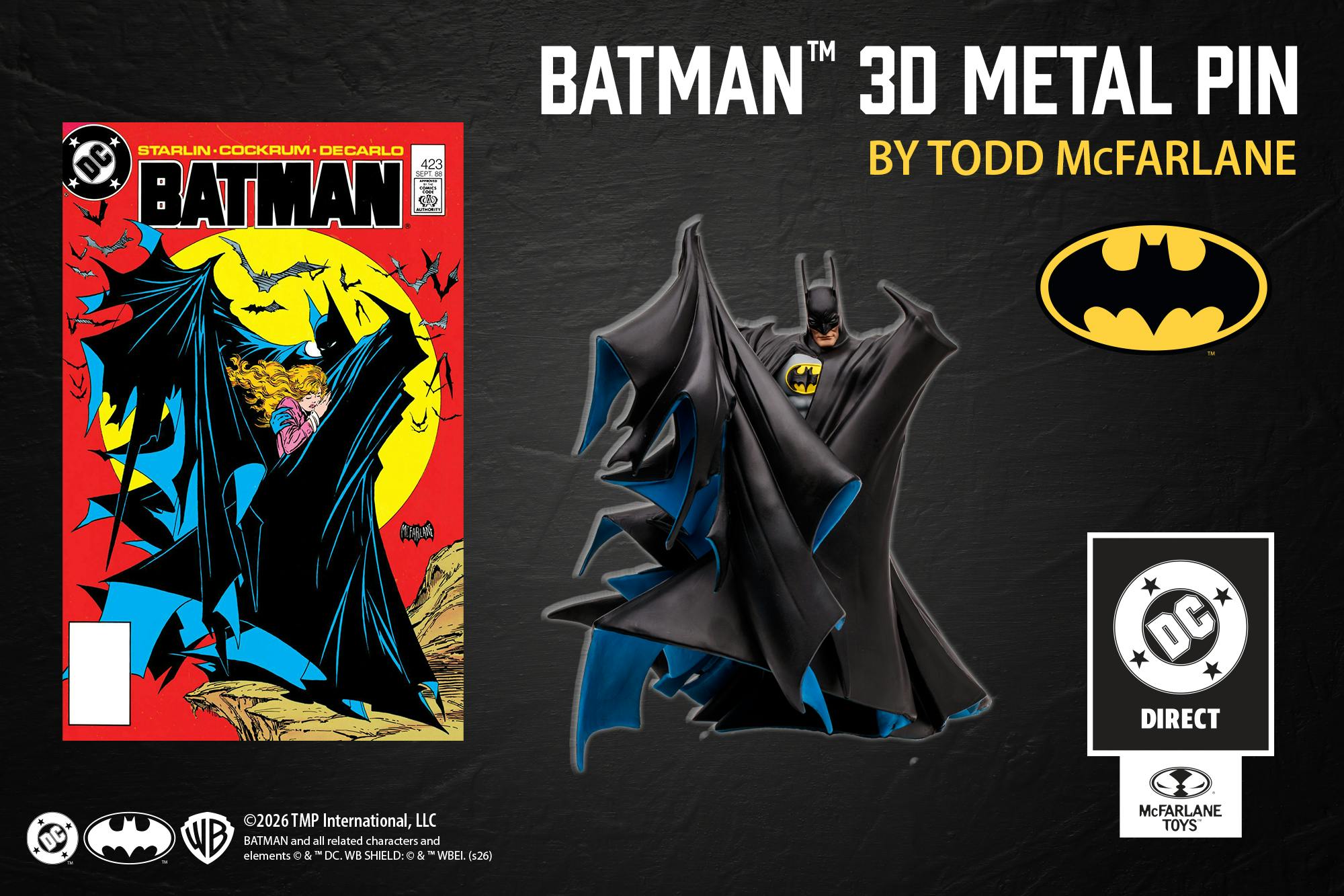 Image of Batman by Todd McFarlane 3D Metal Pin