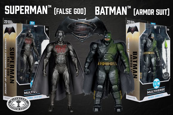 Hero image for Batman (Armor Suit) and Superman (False God) Dawn of Justice Platinum Editions