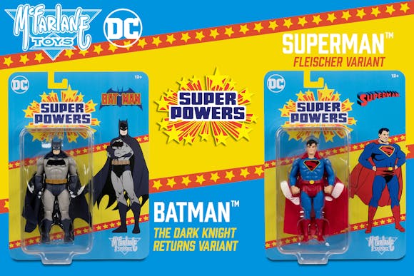 Hero image for Super Powers Batman (TDKR Variant) and Superman (Fleischer Variant)