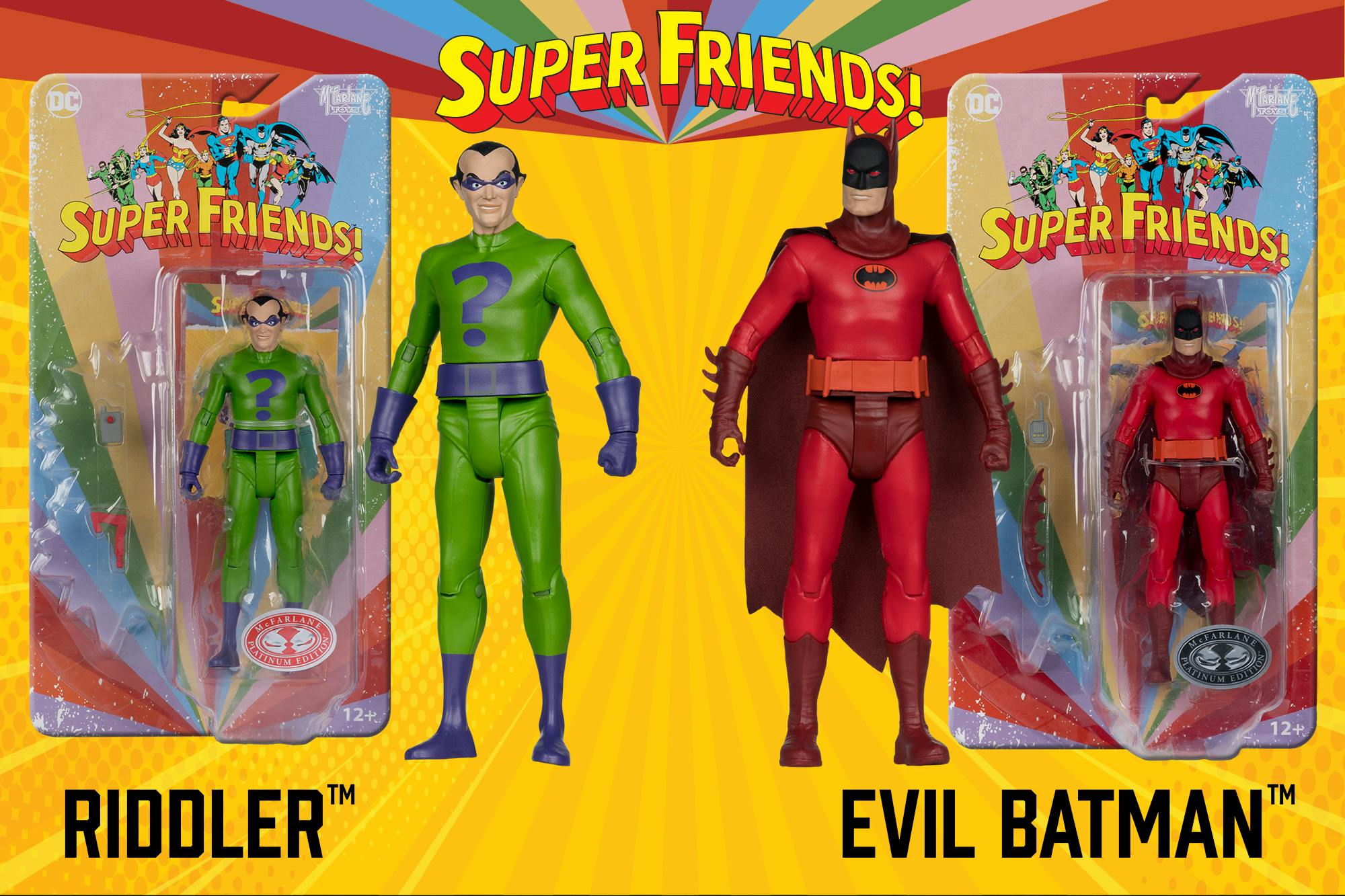Image of Super Friends Riddler (Red Platinum Edition) & Evil Batman (Platinum Edition) 