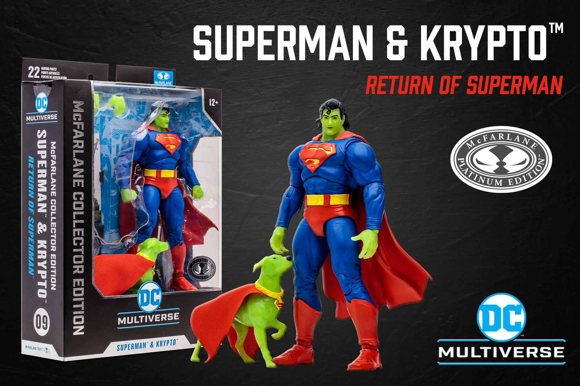 Superman & Krypto (Return of Superman) McFarlane Collector Edition Platinum