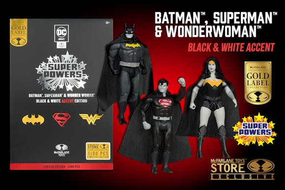 Hero image for Super Powers Black & White Accent Edition Gold Label 3-Pack