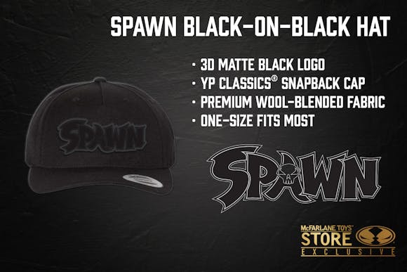 Hero image for Spawn 3D Logo Black-on-Black Snapback Hat