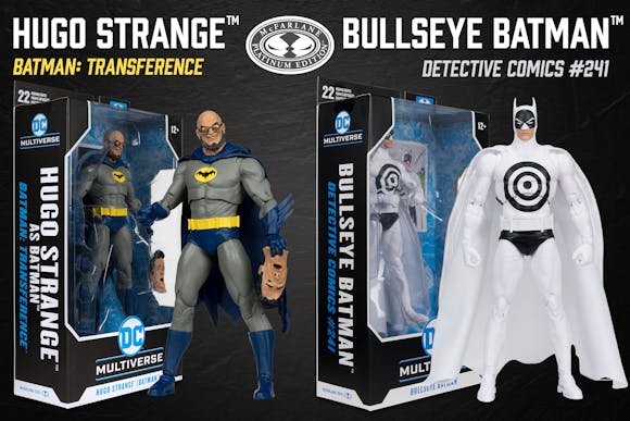 Hero image for Hugo Strange as Batman (Batman: Transference) and Bullseye Batman (Detective Comics) Platinum Editions