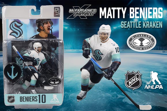 Hero image for Matty Beniers (Seattle Kracken) McFarlane's SportsPicks Platinum Edition
