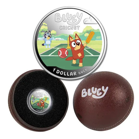 Hero image for $1 2027 Bluey Cricket Coloured Silver Proof