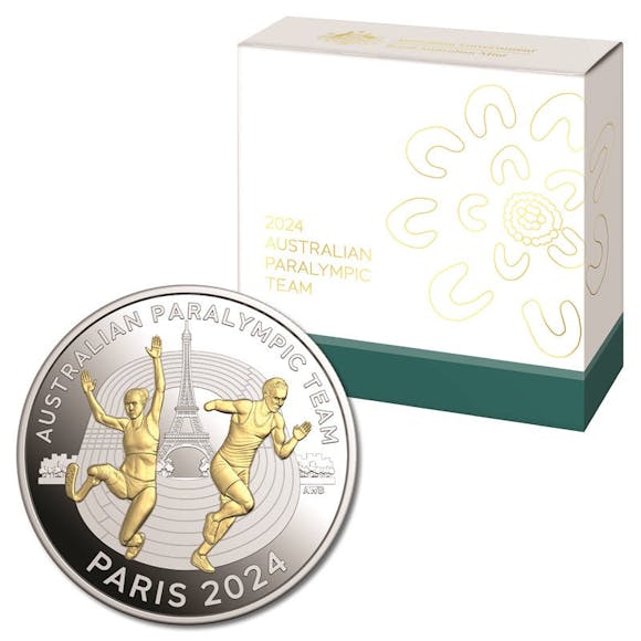 Hero image for $5 2024 Australian Paralympic Team Gold Plated Silver Proof