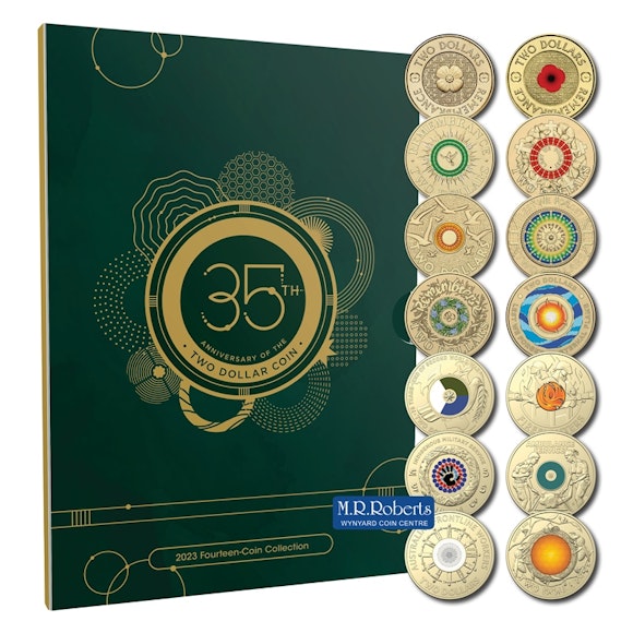 Hero image for $2 2023 35th Anniversary of the Two Dollar 14 Coin Set