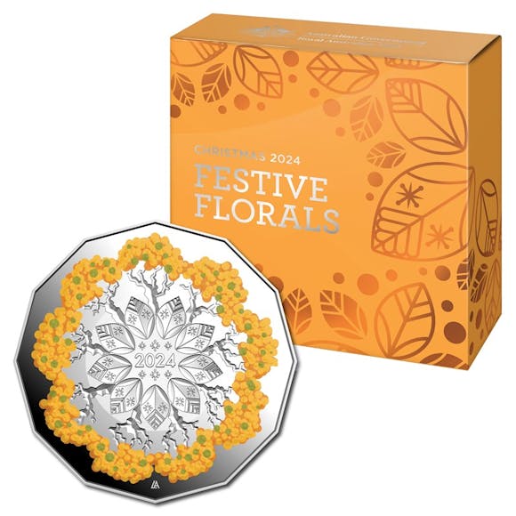 Hero image for 50c 2024 Christmas Festive Florals Silver Proof