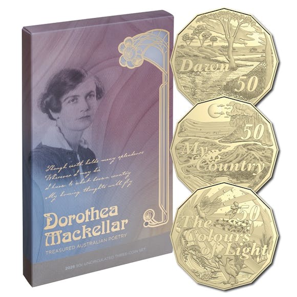 Hero image for 50c 2025 Dorothea Mackellar - Treasured Australian Poetry 3 Coin Set